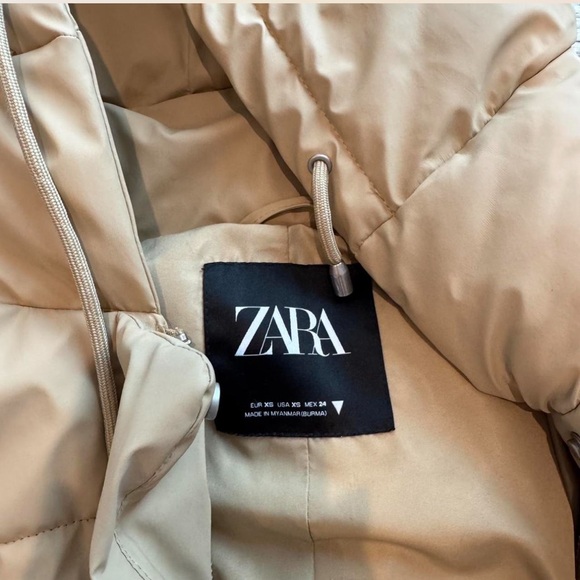 Tan Puffer Jacket ZARA - Picture 4 of 4